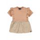 Vertical ruffle romper jurkje rib taupe