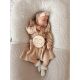 Ruffle button dress linnen (almond)