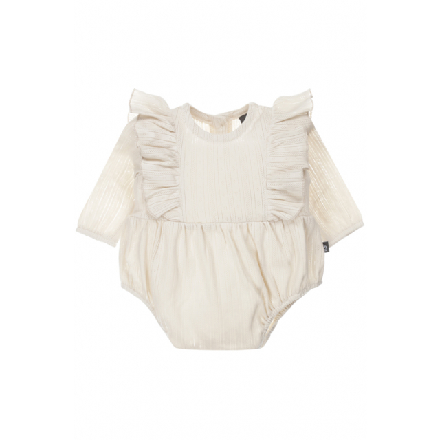 Vertical ruffle playsuit (sand)