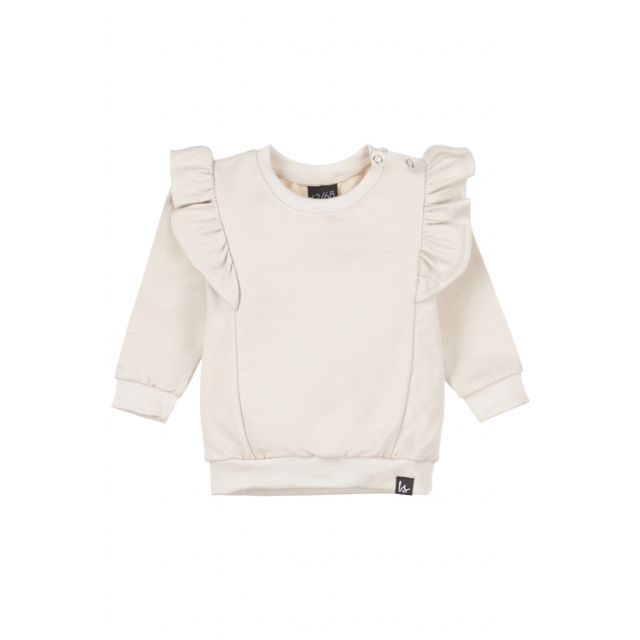 Vertical ruffle sweater sand