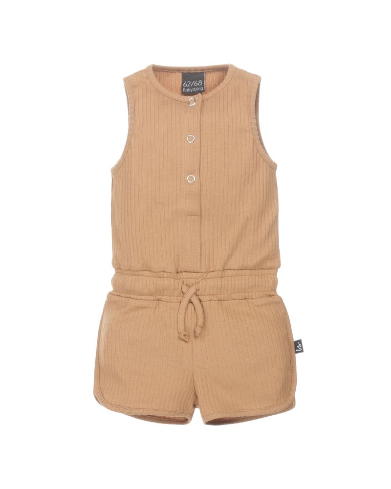 Jumpsuit groovy rib camel