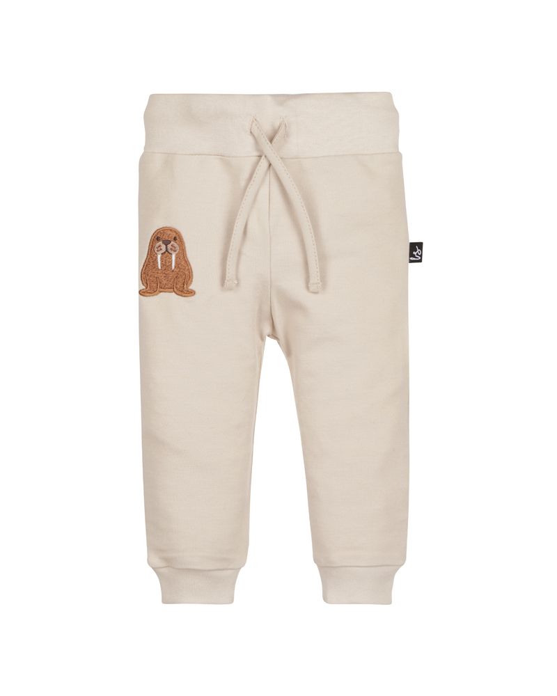 Jogger pants walrus geborduurd (sand)