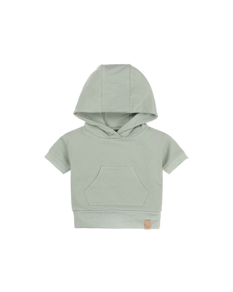 Capuchon pocket t-shirt (dusty green) (korte mouw)