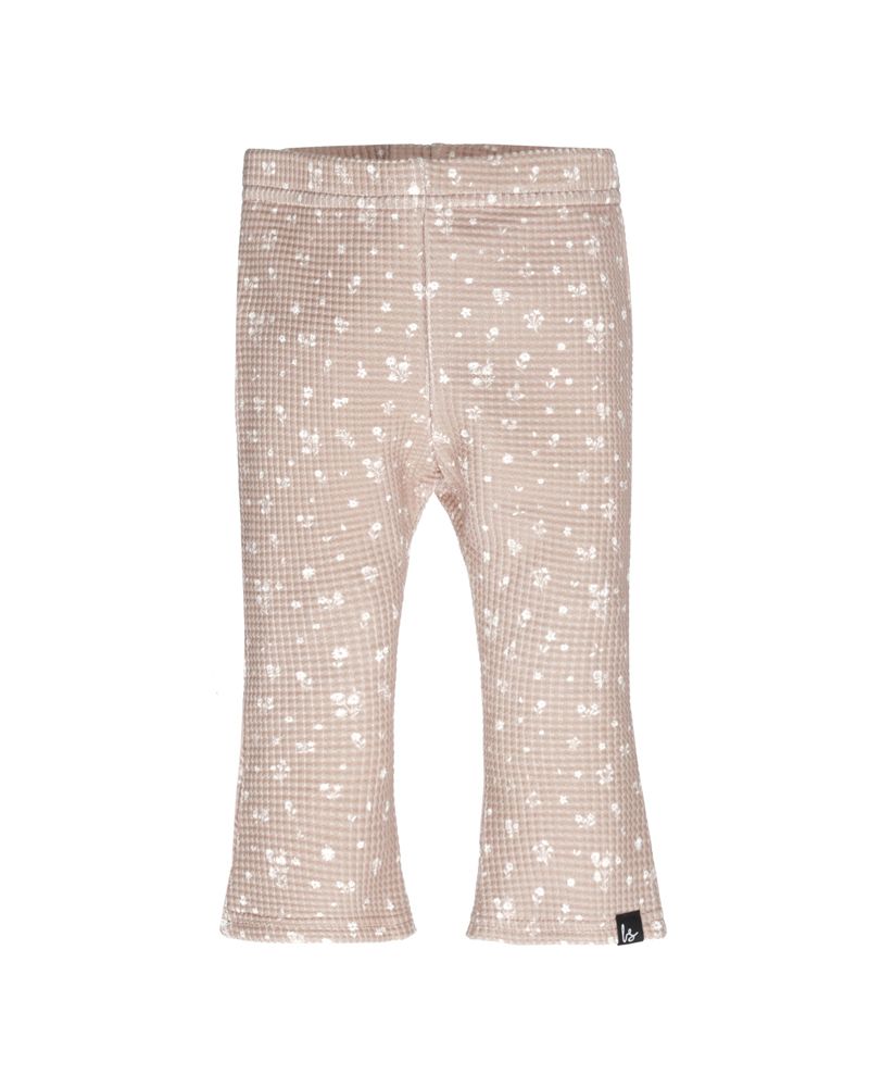 Flared pants marie flowers wafel (light brown)