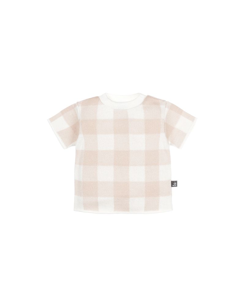 Knitted t-shirt blocked (beige)