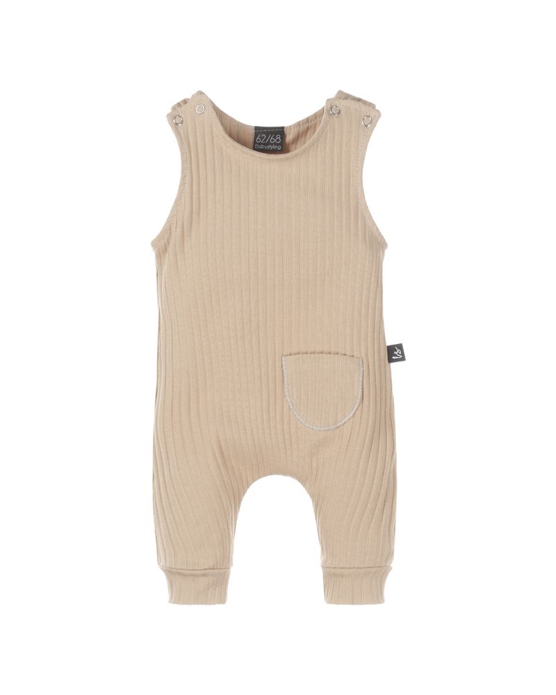 Pocket onesie groovy rib (almond)