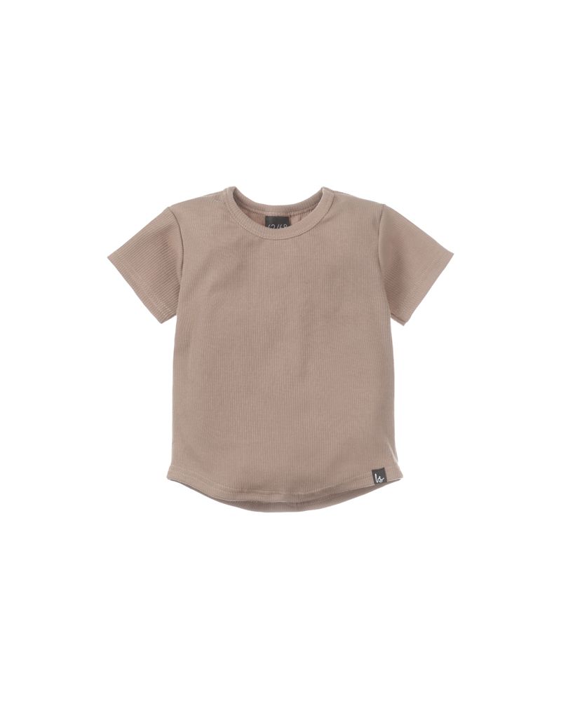 Rib jersey t-shirt brown