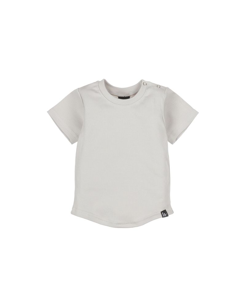 Rib jersey t-shirt light grey