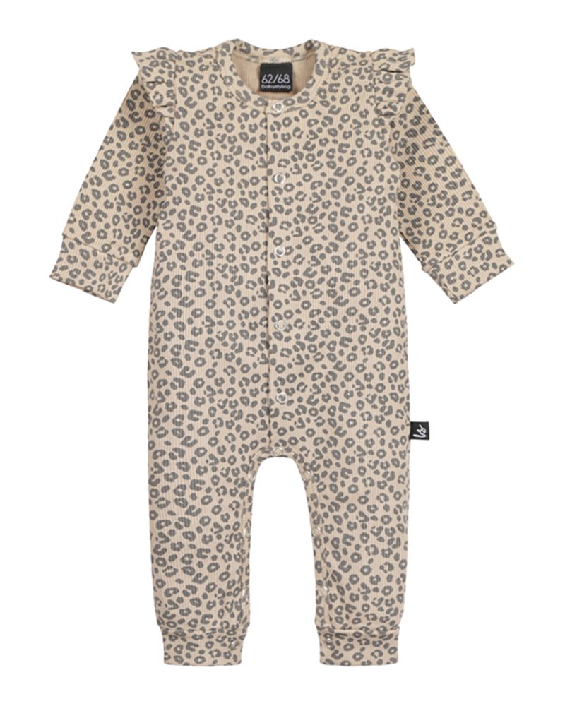 Ruffle boxpakje leopard donkerbeige