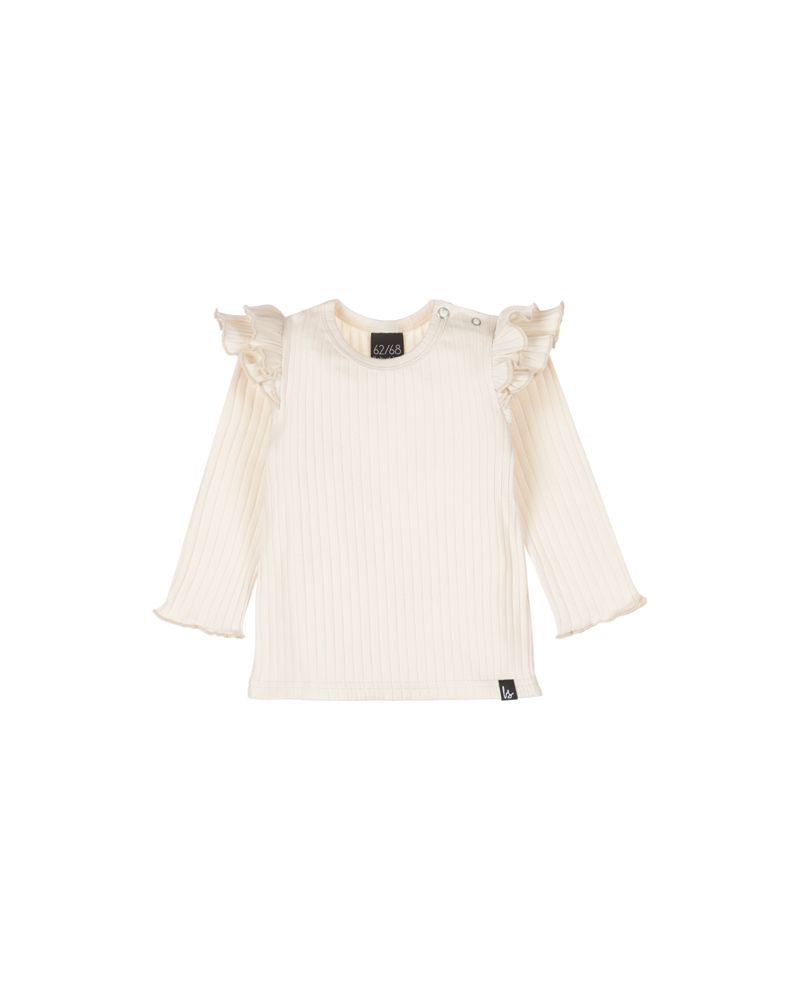 Ruffle longsleeve groovy rib sand