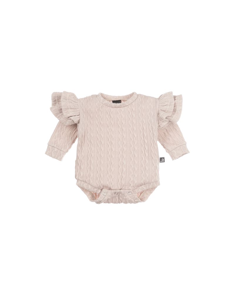 Ruffle playsuit braided beige