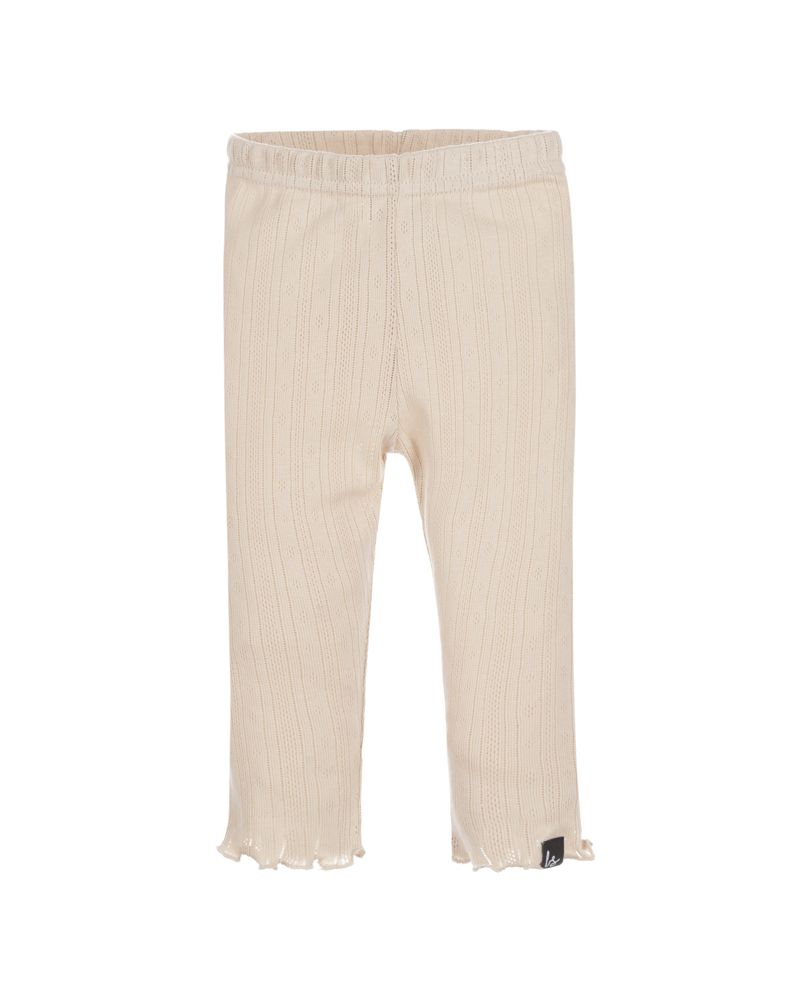 Ruffles pants pointelle (strepen) sand