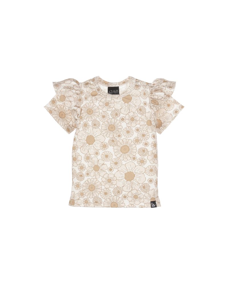 Ruffle t-shirt beach flowers