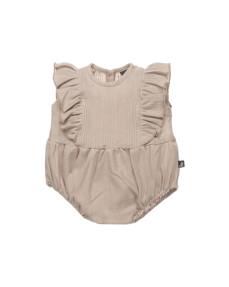 Summer ruffle playsuit pointelle (beige)