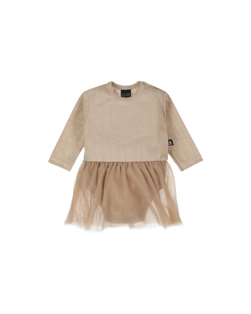 Tutu romper pointelle donker beige