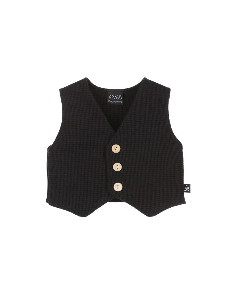 Wafel gilet (zwart)