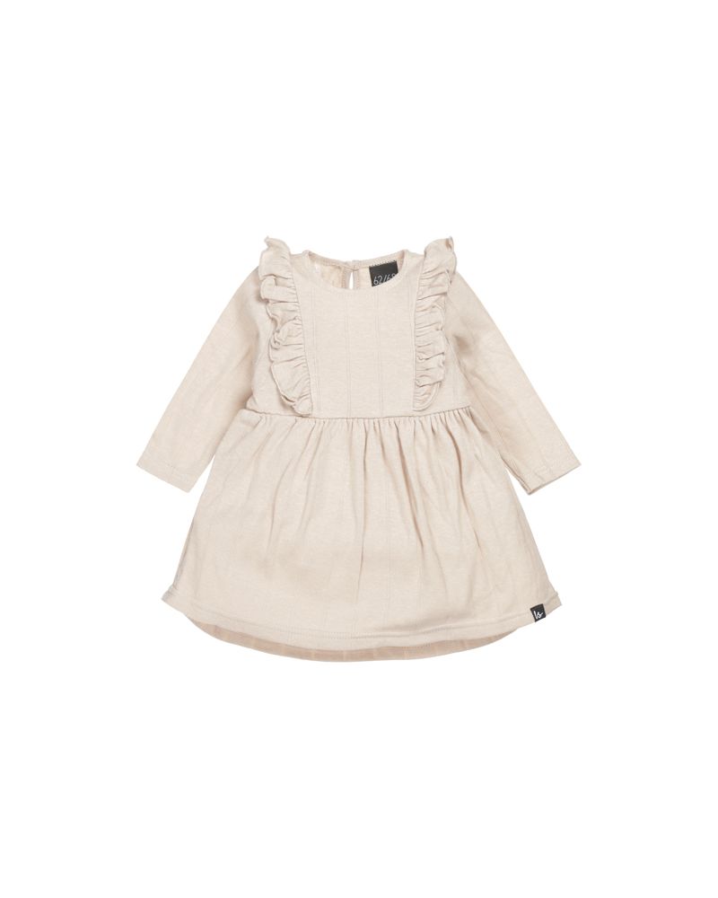 High waist ruffle dress hydrofiel jersey sand