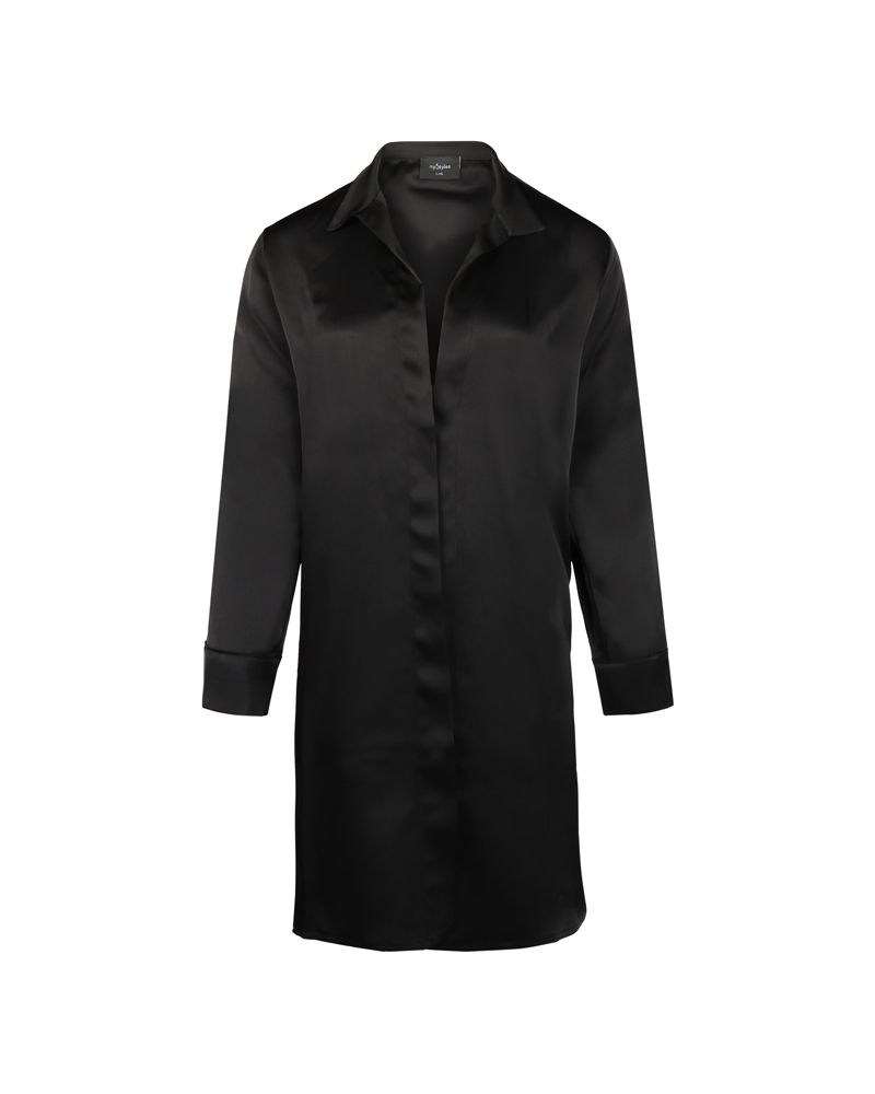 Satijn blouse (zwart) Mystyles