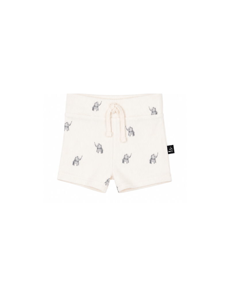 Rib jersey korte broek olifantjes