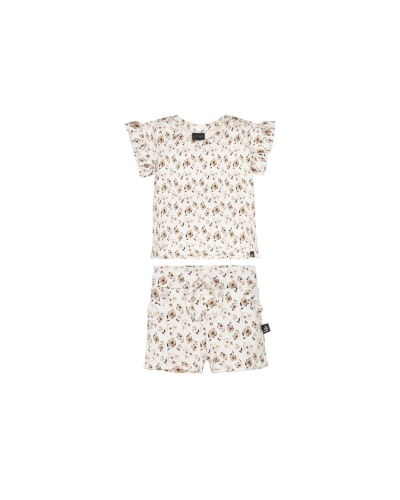 Outfit ruffle summer rib flowers
