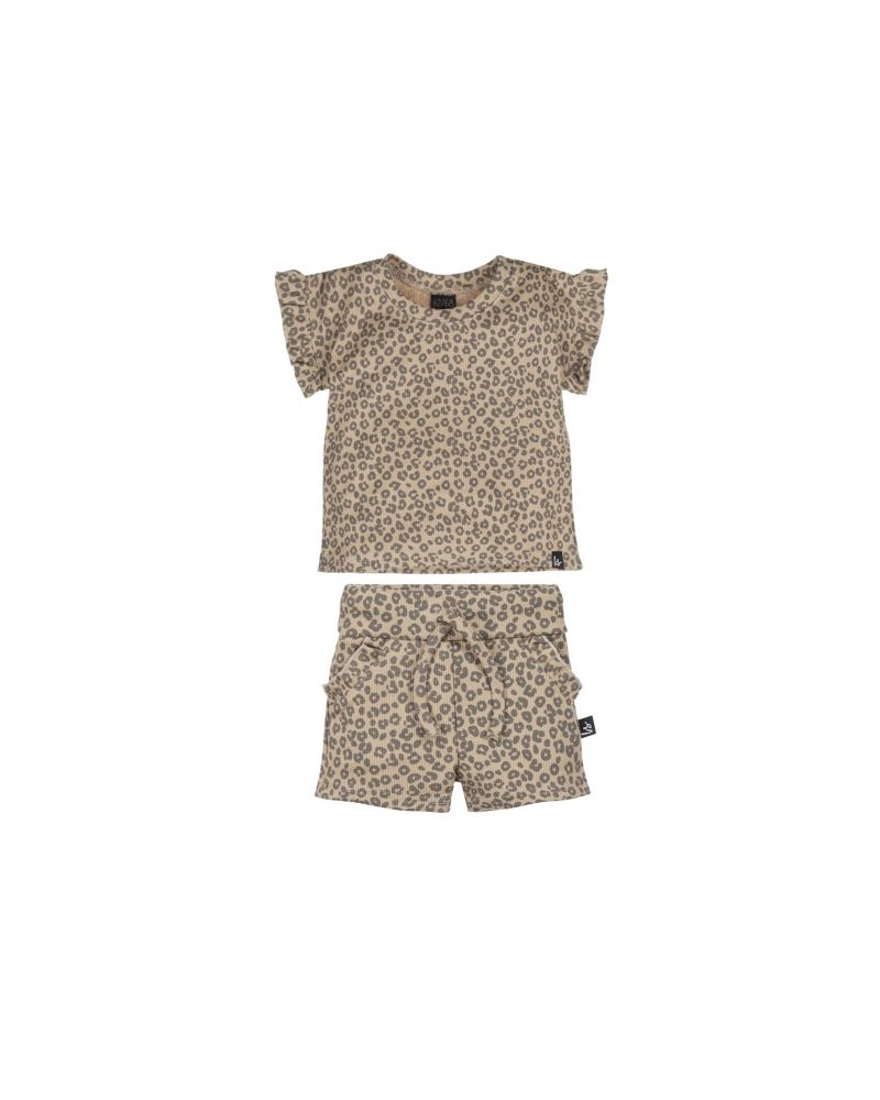 Outfit ruffle summer rib leopard
