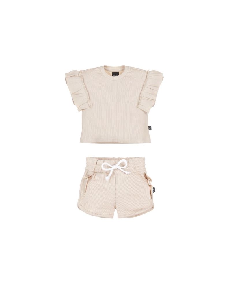Outfit ruffles set sand