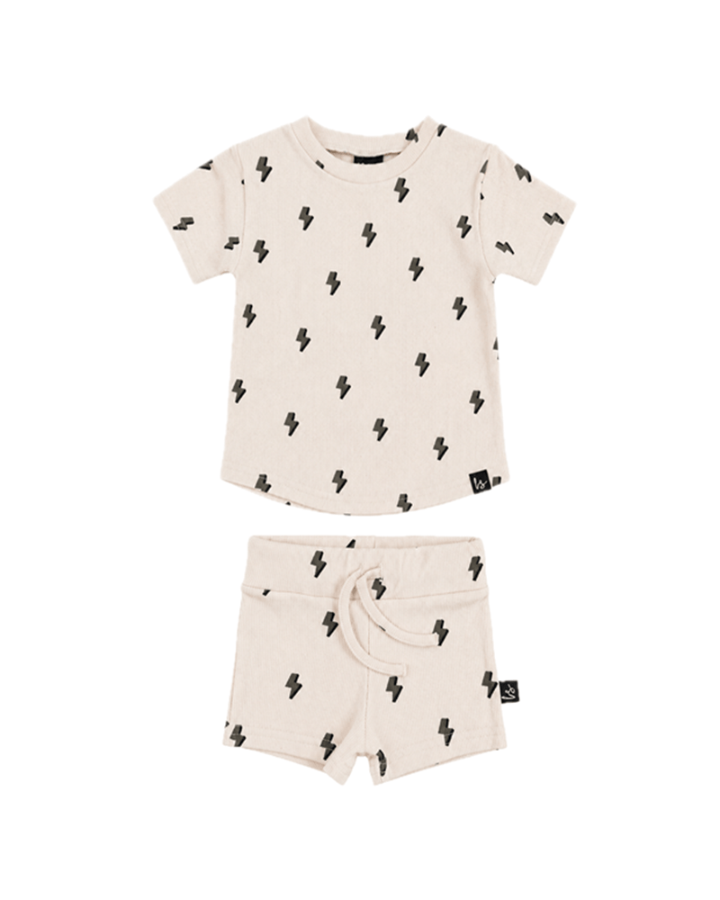 Outfit rib jersey bliksem