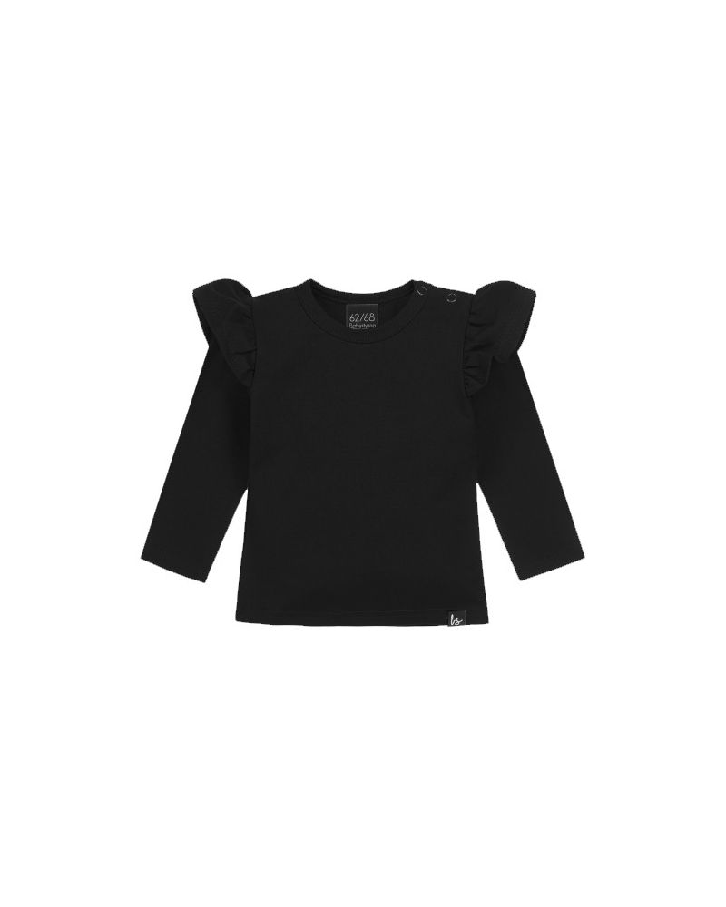 Ruffle longsleeve zwart