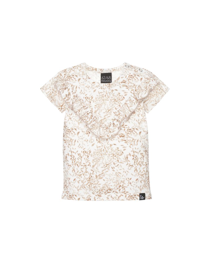 V-shape ruffle t-shirt autumn leaves